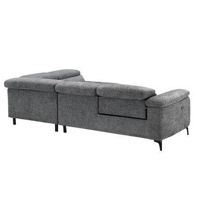 Десен ъглов диван за 5 души с функция „релакс“ COMMODUS-сив 275x104x77 см (В)