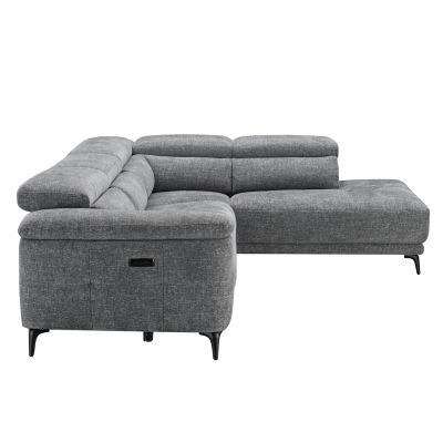 Десен ъглов диван за 5 души с функция „релакс“ COMMODUS-сив 275x104x77 см (В)