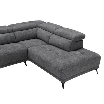 Десен ъглов диван за 5 души с функция „релакс“ COMMODUS-сив 275x104x77 см (В)