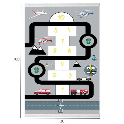 HM7679.10 120Χ180см, детски килим с игра на хоп, ресни