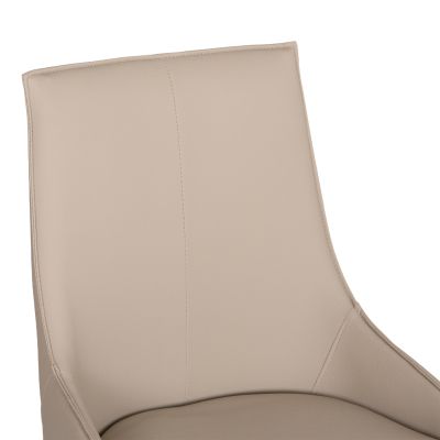 DINING SET 7PCS NORDU HM21359 CERAMIC TOP/MDF LEGS--PU IN CREAM/METAL LEGS