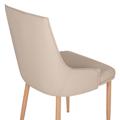 DINING SET 7PCS NORDU HM21359 CERAMIC TOP/MDF LEGS--PU IN CREAM/METAL LEGS