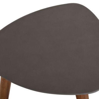 SET 3PCS SIDE TABLES PRANTIS HM10734.01 FIBER CEMENT IN GREY--ACACIA WOOD LEGS