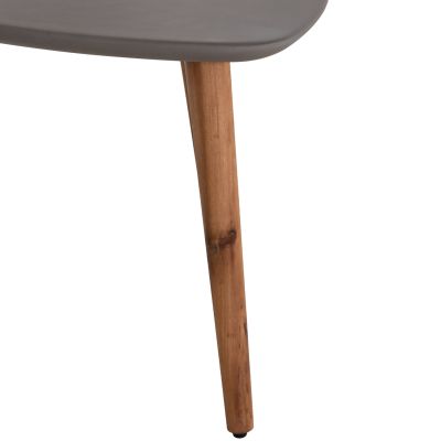 SET 3PCS SIDE TABLES PRANTIS HM10734.01 FIBER CEMENT IN GREY--ACACIA WOOD LEGS