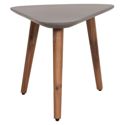 SET 2PCS COFFEE TABLES PRANTIS HM10732.01 FIBER CEMENT IN GREY--ACACIA WOOD LEGS