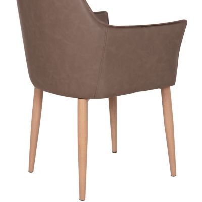 DINING SET 7PCS MELLOW HM21361 CERAMIC TOP/MDF LEGS--PU IN BROWN/METAL LEGS