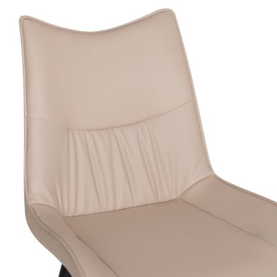 DINING SET 7PCS ISKA HM21363 CERAMIC TOP/METAL LEGS--PU IN BEIGE (TORTORA)/METAL LEGS