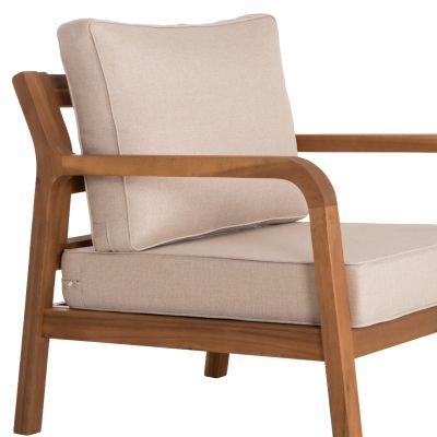 OUTDOOR LOUNGE SET 4PCS PORTIA HM6534 ACACIA WOOD--CUSHION COVERS IN LIGHT BEIGE