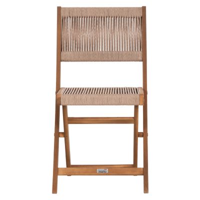 FOLDING CHAIR SIGGE HM6549 ACACIA WOOD--BEIGE ROPE 51x43x81Hcm.