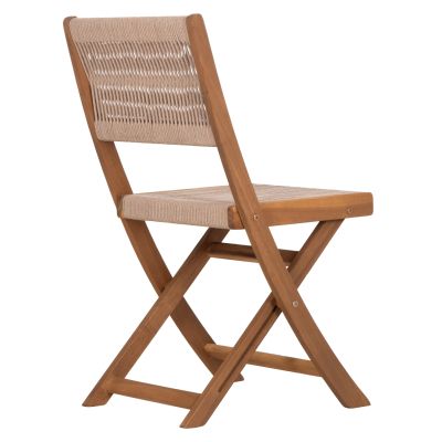 FOLDING CHAIR SIGGE HM6549 ACACIA WOOD--BEIGE ROPE 51x43x81Hcm.