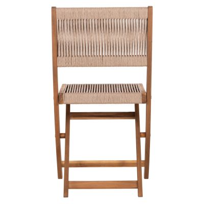 FOLDING CHAIR SIGGE HM6549 ACACIA WOOD--BEIGE ROPE 51x43x81Hcm.
