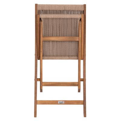 FOLDING CHAIR SIGGE HM6549 ACACIA WOOD--BEIGE ROPE 51x43x81Hcm.