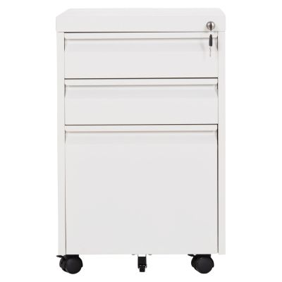 OFFICE CHEST OF DRAWERS SIDER HM6635.02 METAL IN WHITE--3 DRAWERS WITH LOCK 39x50x61Hcm.