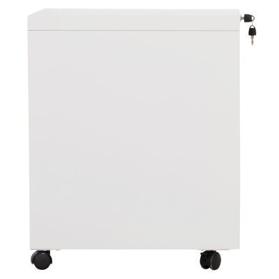 OFFICE CHEST OF DRAWERS SIDER HM6635.02 METAL IN WHITE--3 DRAWERS WITH LOCK 39x50x61Hcm.