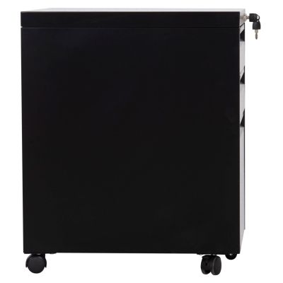 OFFICE CHEST OF DRAWERS SIDER HM6635.01 METAL IN BLACK--3 DRAWERS WITH LOCK 39x50x61Hcm.