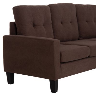 CORNER SOFA REVERSIBLE MEGGY HM3297.12 BROWN FABRIC 184.5x129x86Hcm.