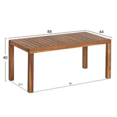 OUTDOOR LOUNGE SET 3PCS FORNEL HM10988 ACACIA WOOD IN NATURAL