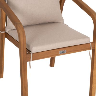 OUTDOOR DINING SET 5PCS DEBBIE HM10991 ACACIA WOOD IN NATURAL-CUSHIONS IN BEIGE