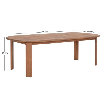 OUTDOOR DINING SET 7PCS RAIKKO HM11030 ACACIA WOOD & ROPE IN NATURAL COLORS