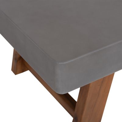 OUTDOOR COFFEE TABLE MAEVE HM6595.01 GREY FIBER CEMENT TOP--ACACIA WOOD LEGS 130x70x46Hcm