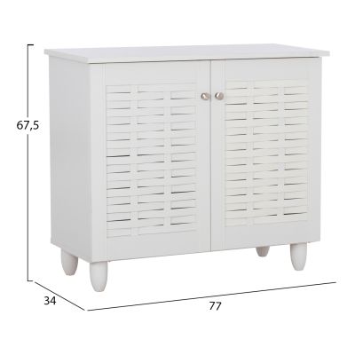 SHOE CABINET CASSIOPE MELAMINE WHITE WITH LEGS 77Χ34Χ67.5Hcm.HM2208.05