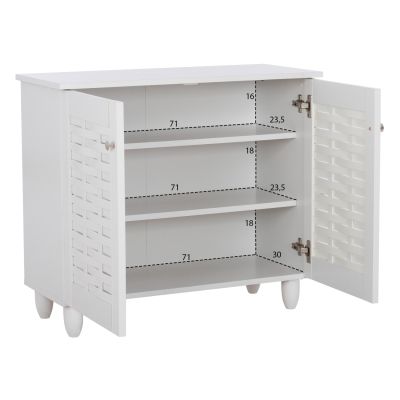 SHOE CABINET CASSIOPE MELAMINE WHITE WITH LEGS 77Χ34Χ67.5Hcm.HM2208.05