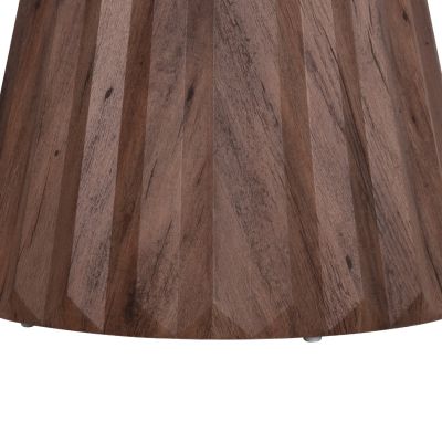 DINING TABLE ROUND WALDEN HM18440 CERAMIC TOP IN TRAVERTINE COLOR--MDF BASE IN WALNUT Φ120x76Hcm.