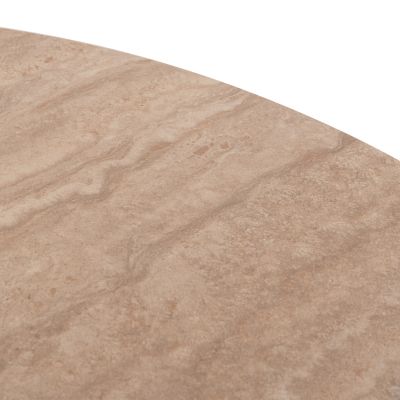 DINING TABLE ROUND WALDEN HM18440 CERAMIC TOP IN TRAVERTINE COLOR--MDF BASE IN WALNUT Φ120x76Hcm.