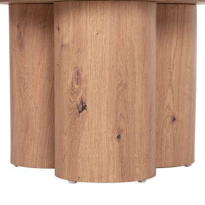 COFFEE TABLE SILVA HM18443 CERAMIC TOP WITH TRAVERTINE STONE LOOK--MDF BASE NATURAL Φ80x45H