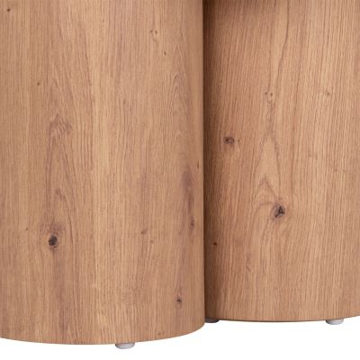 COFFEE TABLE SILVA HM18443 CERAMIC TOP WITH TRAVERTINE STONE LOOK--MDF BASE NATURAL Φ80x45H