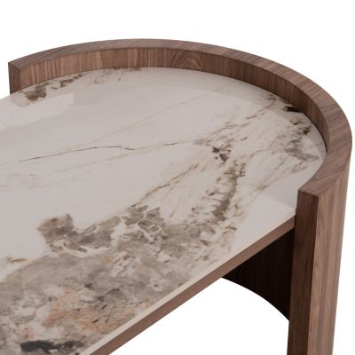 COFFEE TABLE MARBLEX HM18445 CERAMIC TOP IN PANDORA COLOR--MDF LEGS 120x60x43.5Hcm.