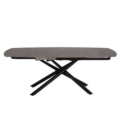 DINING TABLE EXTENDABLE VANTA HM18408 CERAMIC TOP IN GREY MARBLE COLORING 136-199x90x77Hcm.