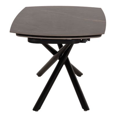 DINING TABLE EXTENDABLE VANTA HM18408 CERAMIC TOP IN GREY MARBLE COLORING 136-199x90x77Hcm.