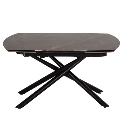 DINING TABLE EXTENDABLE VANTA HM18408 CERAMIC TOP IN GREY MARBLE COLORING 136-199x90x77Hcm.