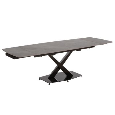 DINING TABLE EXTENDABLE HOKU HM18410 CERAMIC TOP IN GREY MARBLE COLORING 165/240x90x75Hcm.