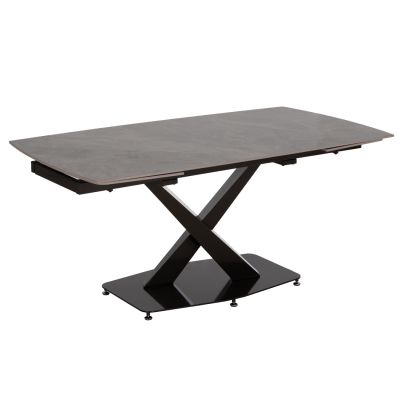 DINING TABLE EXTENDABLE HOKU HM18410 CERAMIC TOP IN GREY MARBLE COLORING 165/240x90x75Hcm.