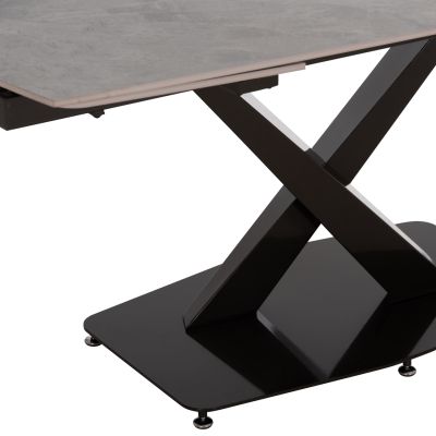 DINING TABLE EXTENDABLE HOKU HM18410 CERAMIC TOP IN GREY MARBLE COLORING 165/240x90x75Hcm.