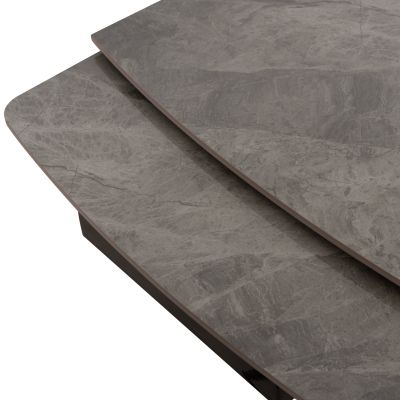 DINING TABLE EXTENDABLE HOKU HM18410 CERAMIC TOP IN GREY MARBLE COLORING 165/240x90x75Hcm.