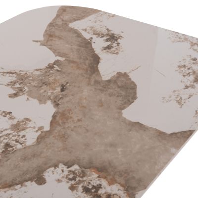 DINING TABLE NORDU HM18414 MDF BASE--CERAMIC TOP IN WHITE/BROWN MARBLE COLORING 180x90x76Hcm.