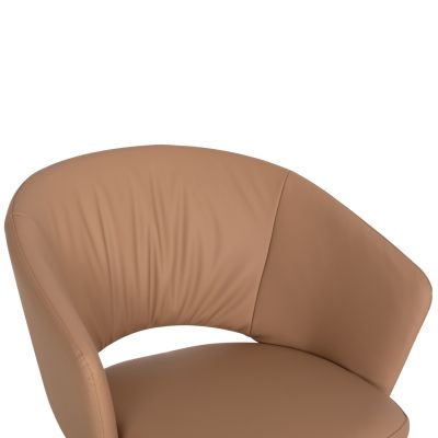 DINING CHAIR ANNEL HM18413.02 PU LEATHER IN MOCHA (LATTE)--BLACK METAL LEGS 63x63x74Hcm