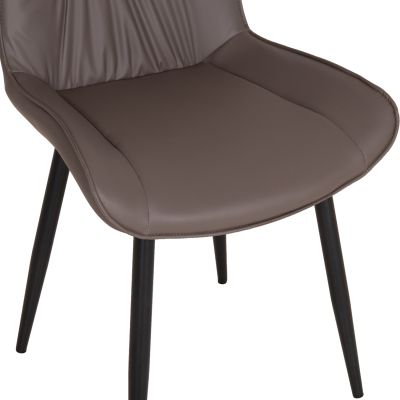 DINING CHAIR EISEN HM18422.01 GREY PU (FANGO)--METAL LEGS IN BLACK 54x58x89Hcm.