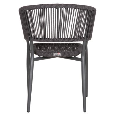 DINING CHAIR EULO HM5783.21 ALUMINUM & ΤWISTED RATTAN IN GREY 57x63x77Hcm.