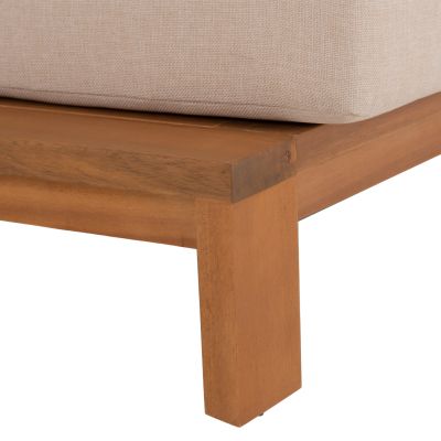 LOUNGE SET MIREX HM10893 COFFEE TABLE & 2 LOUNGE ARMCHAIRS--ACACIA WOOD-ECRU CUSHIONS