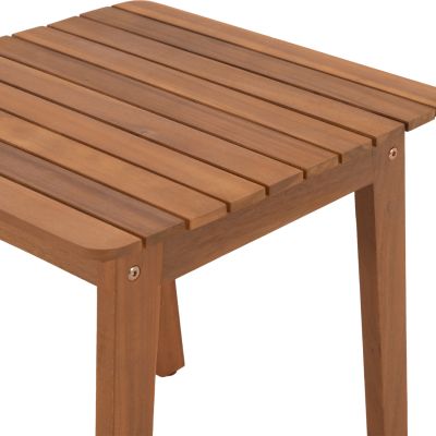 LOUNGE SET MIREX HM10893 COFFEE TABLE & 2 LOUNGE ARMCHAIRS--ACACIA WOOD-ECRU CUSHIONS
