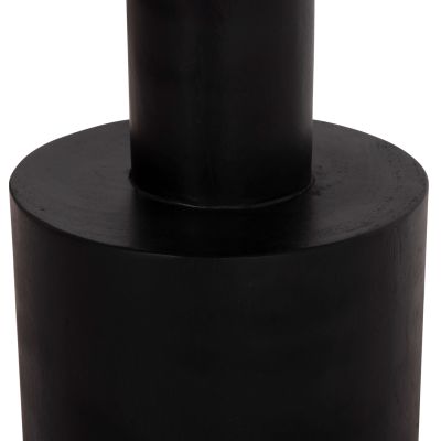 SIDE TABLE BERMAL HM9889.12 SOLID SUAR WOOD IN BLACK COLOR Φ35x65Hcm.