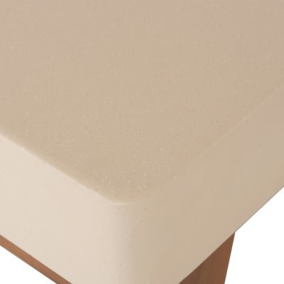 OUTDOOR COFFEE TABLE MAEVE HM6595.02 BEIGE FIBER CEMENT TOP--ACACIA WOOD LEGS 130x70x46Hcm