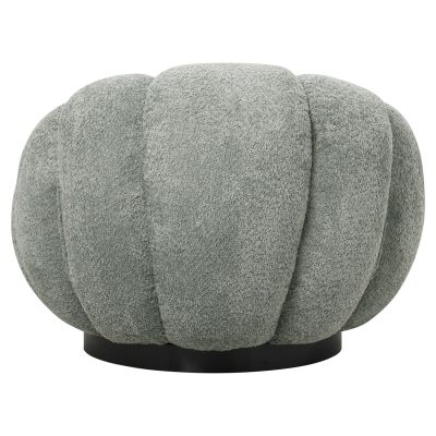 ARMCHAIR SWIVEL GRYMM HM9601.05 PISTACHIO GREEN BOUCLE-BLACK METAL BASE 95x92x68Hcm.