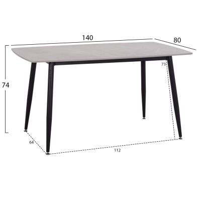 DINING SET 5PCS RAVEN HM12116.01 CERAMIC TOP GREY MARBLE--GREY VELVET