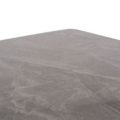 DINING SET 5PCS RAVEN HM12116.01 CERAMIC TOP GREY MARBLE--GREY VELVET