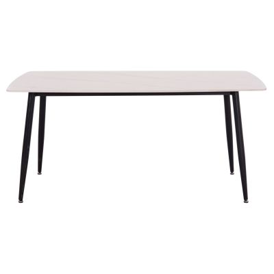 DINING SET 5PCS RAVEN HM12121.01 CERAMIC TOP WHITE MARBLE--TURQUOISE VELVET